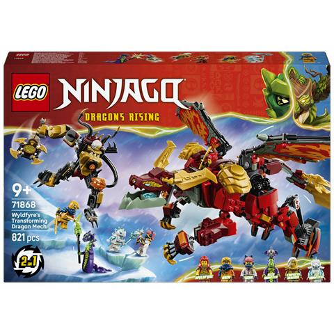 NINJAGO 71868 Mech Drago Mutaforma di Wyldfyre, Action Figure Giocattolo 2in1 con Mech e 6 Minifigure, Regalo Bambini 9+ - Foto 1