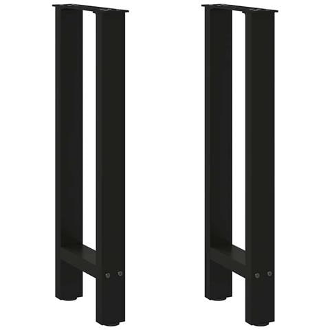 Gambe per Tavolo Consolle Nere 2 pz 28x (72-73) cm Acciaio - Foto 1