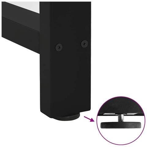 Gambe per Tavolo Consolle Nere 2 pz 28x (72-73) cm Acciaio - Foto 9