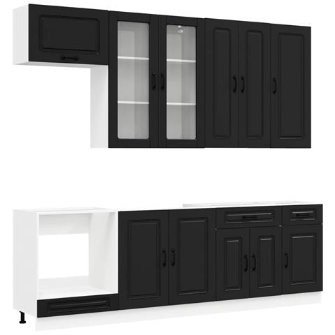 Unità Cucina KALMAR 8 pcs Nero Legno ingegnerizzato - Foto 1