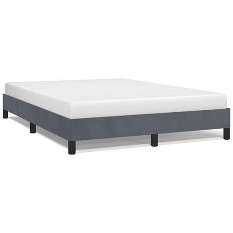 Struttura letto senza Materasso Grigio Scuro 152x203 cm matrimoniale Velluto - Foto 1