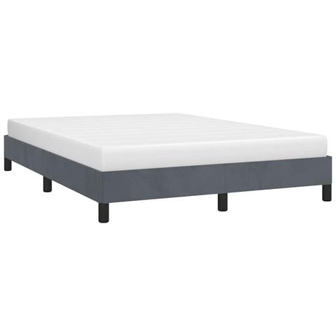 Struttura letto senza Materasso Grigio Scuro 152x203 cm matrimoniale Velluto - Foto 2