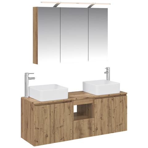 Set di Armadi da Bagno 4 pcs Rovere Artigianale - Foto 1