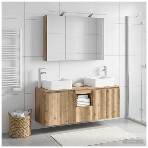 Set di Armadi da Bagno 4 pcs Rovere Artigianale - Foto 2
