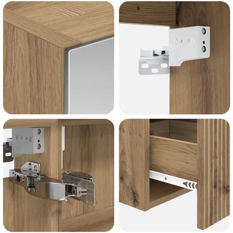 Set di Armadi da Bagno 4 pcs Rovere Artigianale - Foto 9
