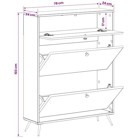 Mobile per scarpe BREDA 78 x 24 x 103 cm Legno ingegnerizzato - Foto 9