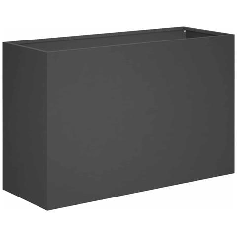 Vaso da giardino Nero 80 x 40 x 50 cm Acciaio laminato a freddo - Foto 1