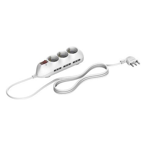 Multipresa Slot 9 Prese Tedesche 6 Bipasso 10/16a Interruttore E Salvafulmine Bianco 3699dbf - Foto 1