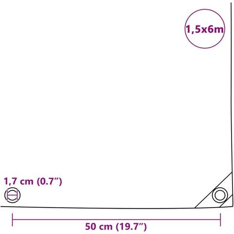 Telone 650 G / m² 1,5x6 M Bianco - Foto 2