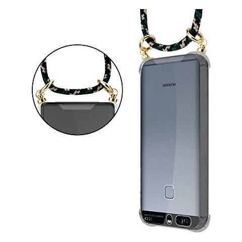 Catena Di Telefoni Cellulari Compatibile Con Huawei P9 In Camouflage - Coperchio Protettivo In Silicone Con Anelli D'oro, Cinturino In Corda E Custodia Staccabile - Foto 2