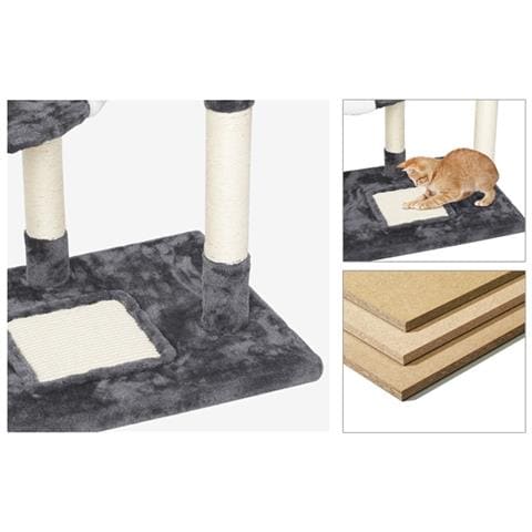 Tiragraffi A Soffitto PETEPELA A Forma Di Cactus - Alto 216-285cm Con Amaca, Piattaforme E Sisal Per Gatti - Foto 4