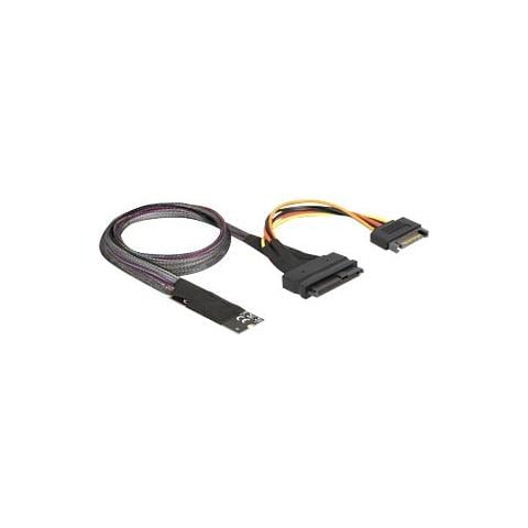 Adattatore per Inversione del Genere dei Cavi 67-pin M. 2 Key M U. 2 SFF-8639 / SATA 15-pin Nero - Foto 1