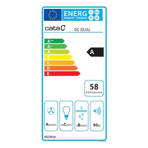 Cappa Gc Dual A 45 Xgbk Rosone, Classe Di Efficienza Energetica A, Larghezza 45 Cm, 820 M³ / h, Touch Control, Led, Vetro Nero - Foto 6