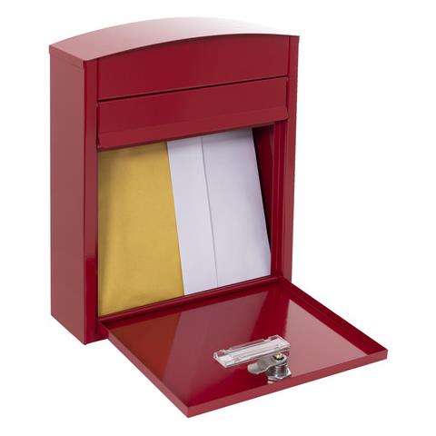 Compact E5736 Cassetta Postale Individuale In Acciaio, Cassetta Della Posta Da Esterno, Dimensione S (din A5), Facile Da Montare, Rosso - Foto 2