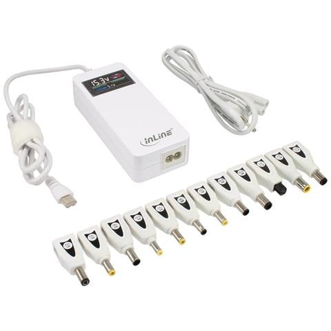 Alimentatore univ.Notebook con Display, 15-20V e USB 5V, 90W, 12 Plugs - Foto 1