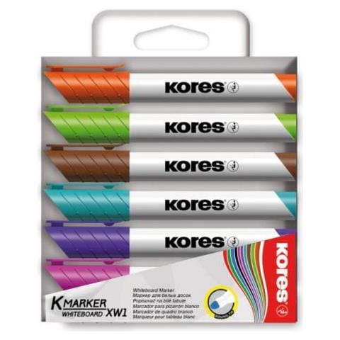 Kores M20803 Evidenziatore 6 Pz Punta Smussata Verde Chiaro, Blu, Marrone, Viola, Arancione, Rosa - Foto 1
