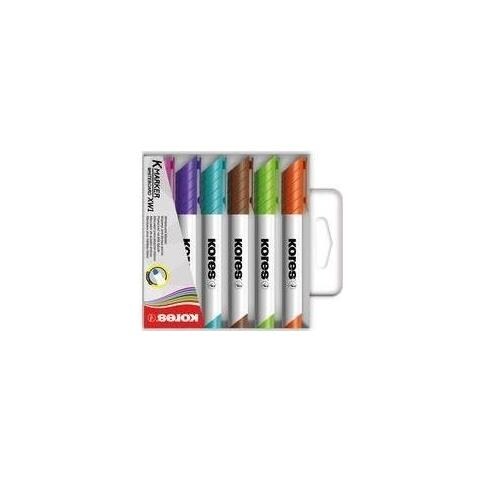 Kores M20803 Evidenziatore 6 Pz Punta Smussata Verde Chiaro, Blu, Marrone, Viola, Arancione, Rosa - Foto 2