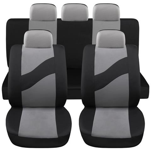 Coprisedili Auto Universali Modello Ls08, Set Anteriori E Posteriori, Tessuto Poliestere, Colore Grigio - Foto 1