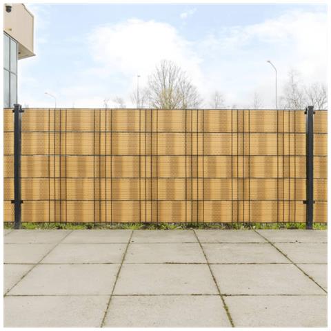 Schermi Da Balcone 10 Pz Marrone Chiaro 255x19 Cm In Polyrattan - Foto 2