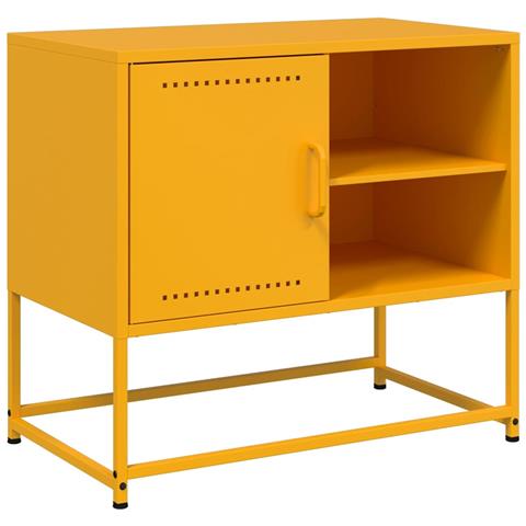 Mobile Tv Giallo Senape 68x39x60,5 Cm In Acciaio - Foto 1