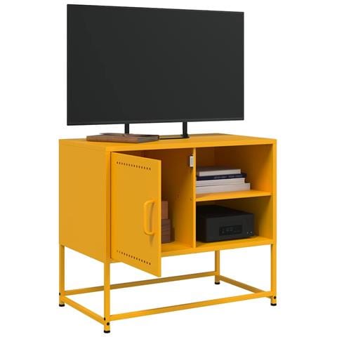 Mobile Tv Giallo Senape 68x39x60,5 Cm In Acciaio - Foto 10