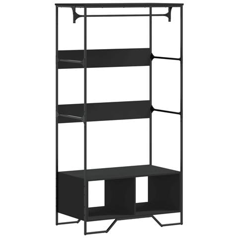 Armadio Nero 90x50x180 Cm In Truciolato - Foto 2