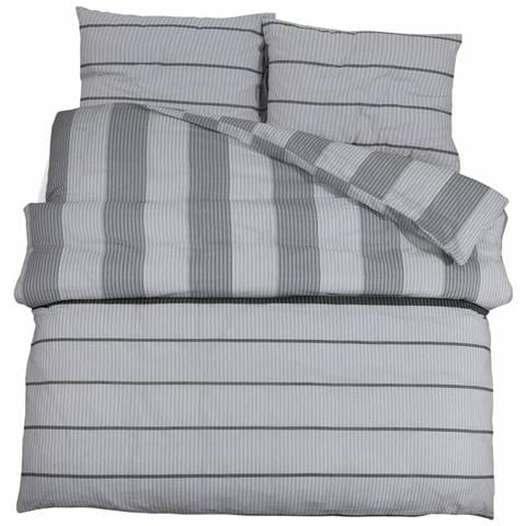 Set Copripiumino Grigio 260x240 Cm In Cotone - Foto 2