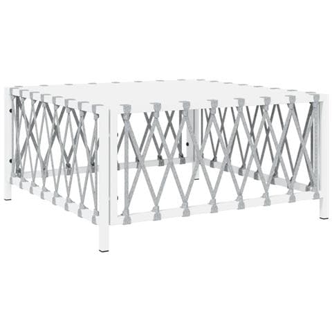 Set Salotto da Giardino 5 pz con Cuscini in Acciaio Bianco - Foto 2