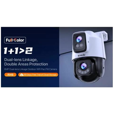 Telecamera Esterna Rotante a Doppia Lente IP65 Wi-Fi 6 MPx LED Notturno Audio Rilevamento - Foto 6