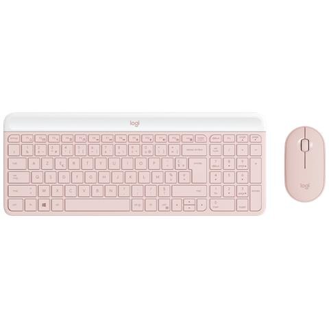 Tastiera e Mouse Wireless 920-011316 (Layout Francese) Colore Rosa - Foto 1