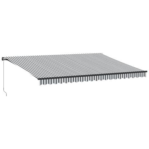 Tenda Da Sole Retrattile Manuale Antracite E Bianco 500x350 Cm - Foto 2