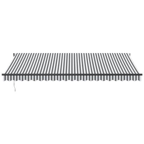 Tenda Da Sole Retrattile Manuale Antracite E Bianco 500x350 Cm - Foto 3