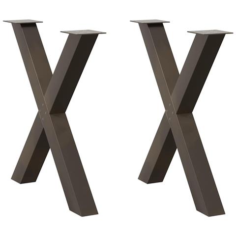 Gambe Tavolo Pranzo A X 2 Pz Naturale 80x(72-73) Cm Acciaio - Foto 1