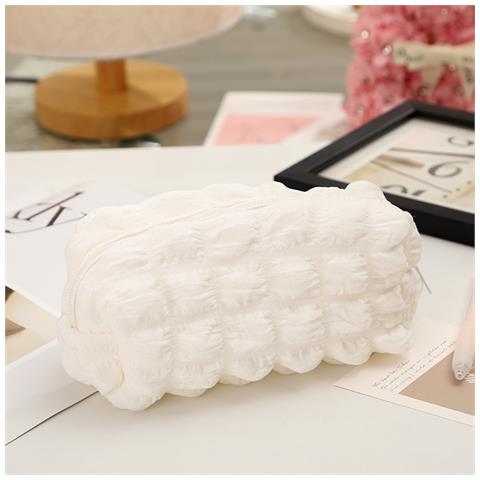 Astuccio Portapenne In Poliestere Ampio - Organizer E Borsa Trucco Morbidi White - Foto 1