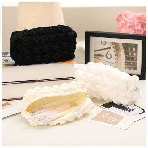 Astuccio Portapenne In Poliestere Ampio - Organizer E Borsa Trucco Morbidi White - Foto 2
