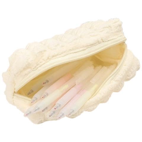 Astuccio Portapenne In Poliestere Ampio - Organizer E Borsa Trucco Morbidi White - Foto 6