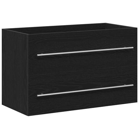 Mobile Lavabo Da Bagno Rovere Nero 80x38,5x48 Cm In Truciolato - Foto 2