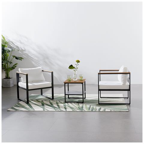 Vigo Set Di Mobili Da Giardino Panoramici In Resina Intrecciata, 8 Posti, Bianco E Nero - Foto 8