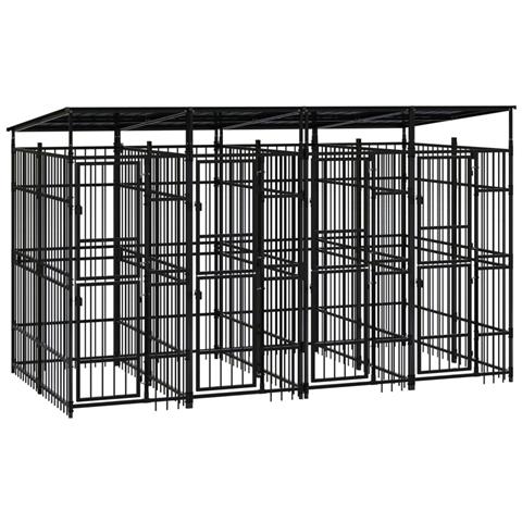 Lusso Casadino - Gabbia Per Cani Da Esterno Con Tetto In Acciaio 7,37 M² - Foto 2