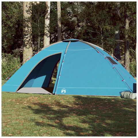 Tenda da Campeggio per 8 Persone Blu Impermeabile - Foto 1