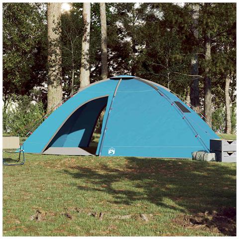 Tenda da Campeggio per 8 Persone Blu Impermeabile - Foto 2