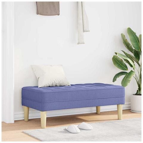 Panchina in Jeans Blu 113x57x39 cm in Tessuto - Foto 2