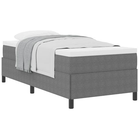Letto a molle Grigio Chiaro 90 x 200 cm Tessuto in Cords - Foto 1