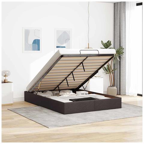 Struttura Letto Pouf senza Materasso 140x200 cm in Tessuto - Foto 2