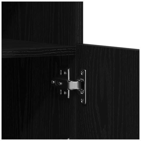 Sideboard con luci LED Nero Rovere 60,5x37x100 cm - Foto 9