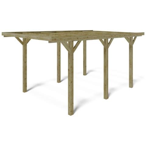 Tettoia Posto Auto Coperto In Legno 3.04x5.12 M - 15.56 M2 - Foto 1
