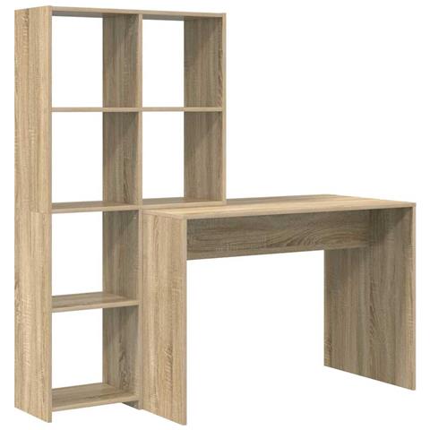 Scrivania rovere sonoma 138.5 x 55 x 143 cm Legno multistrato - Foto 1