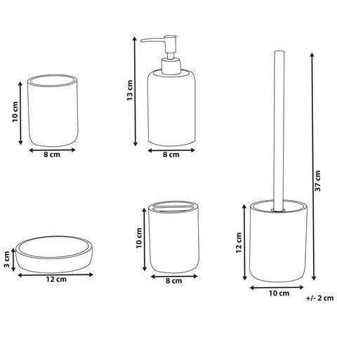 Set Da 5 Accessori Per Il Bagno Camana Grigio Chiaro - Foto 6