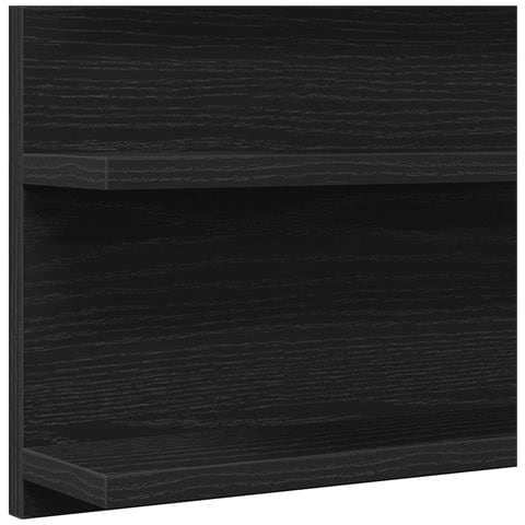 Mobiletto con Specchio per Bagno Rovere Nero 90x11x45 cm in Legno Massello - Foto 9