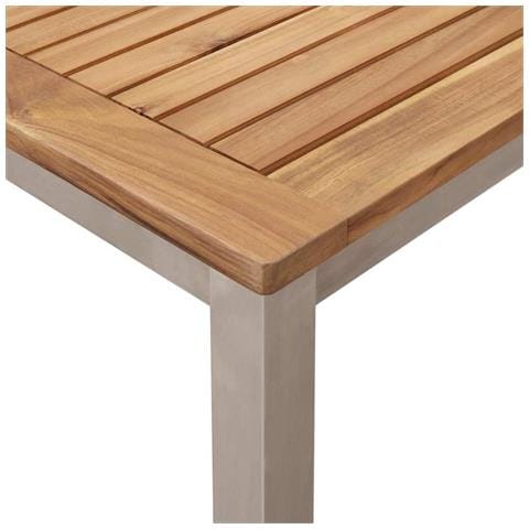 Set da Pranzo per Giardino 5 pcs Marrone Legno massello di teak - Foto 9